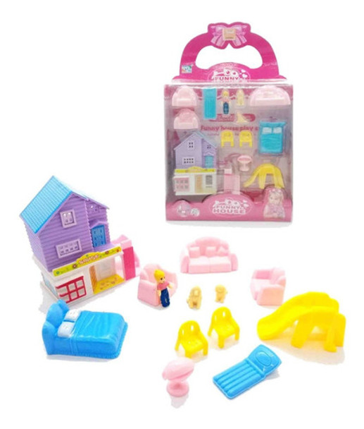 Casita Mini Juguete Con Muñecos Y Muebles  Palermo V Lopez 0 Casita Mini Juguete Con Muñecos Y Muebles  Palermo V Lopez 0