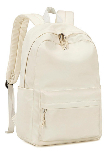 Mochila Escolar Mediana Loidou Facil Limpieza Color Crema 0