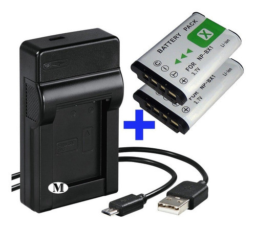 Cargador +2  Baterias P/ Sony Np-bx1 Hx300 H400 As200v Rx100 0