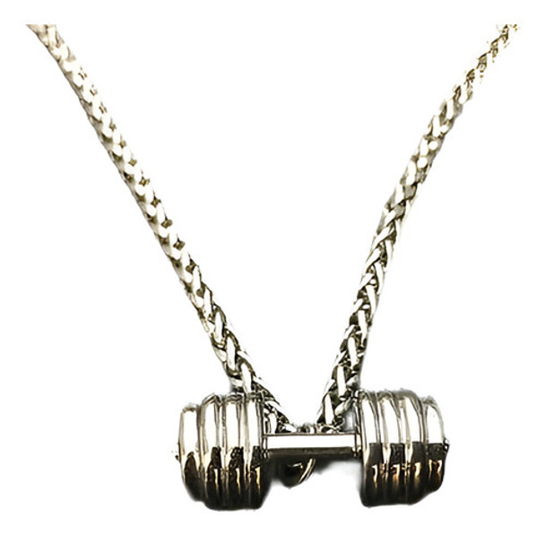 Barra Mancuerna Acero Inoxidable Colgante Collar Hombres Joy 0