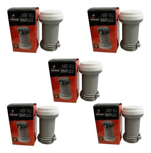 Kit 5 Lnb Simples Banda Ku Universal Lnbf 1 Saída Full Hd 0