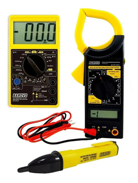Pinza Amperometrica + Tester Multímetro + Buscapolo Barovo 0