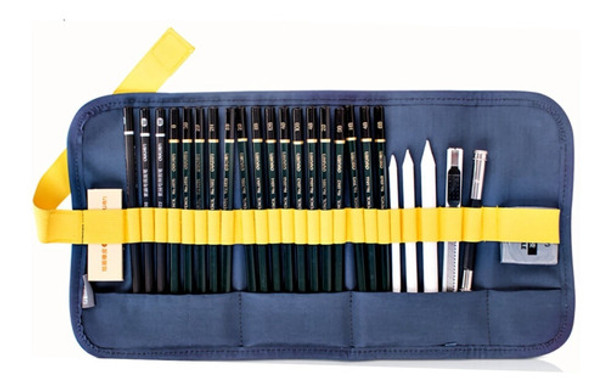 Set De Dibujo Deli 26 Articulos Lapices Grafito Goma Estuche 0
