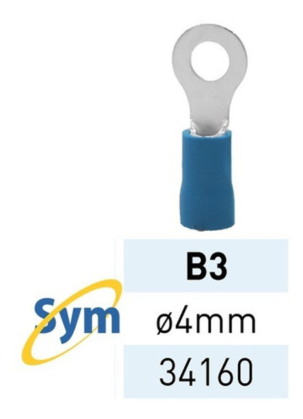 Terminal Preaislado,ojal 4mm B3 34160 X100un Termiplast Lct | Symnet 0