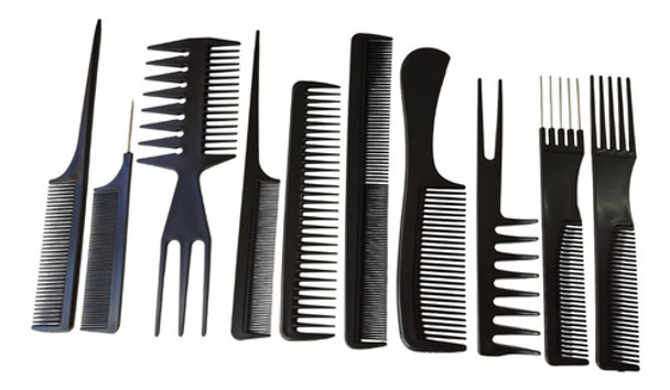 Kit 10 Pente De Corte Profissional Cabeleireiro Barbeiro 0