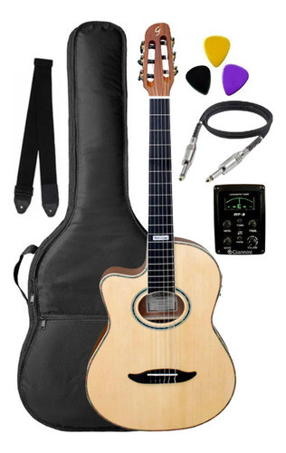 Violão Náilon Eletroacústico Giannini Gnf-3 Ceq Canhoto Capa 0