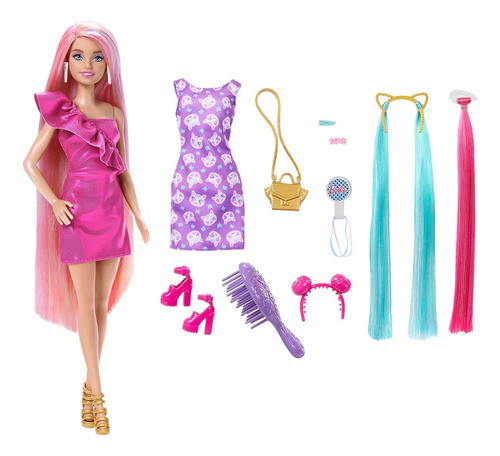 Muñeca Barbie Mattel Totally Hair Neon Rubio Hkt95 0