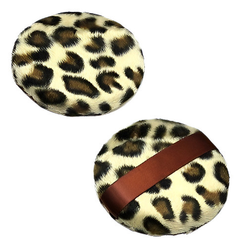 2pcs 8cm Moda Leopardo Cinta Esponja Soplo De Polvo Cosmétic 0