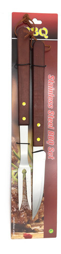 Set Para Parrilla X 2 Mango Largo De Madera Flaber 0
