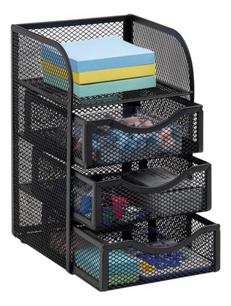 Organizador Escritorio Cajonera Metal 3 Cajones 13x13x20 Csi 0