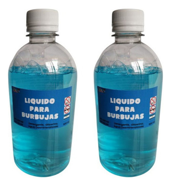 Liquido Burbujas Combo X2 Botellas 500cc Repuesto Burbujero 0