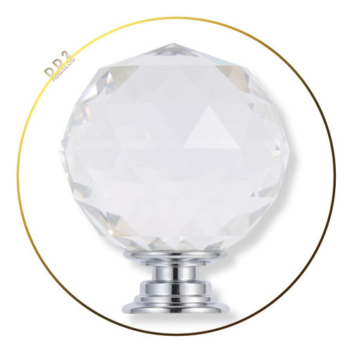 Tirador De Cristal Facetado Esfera Diamante Transparente 0