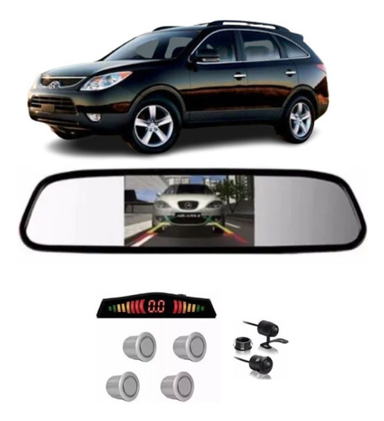 Kit Retrovisor + Câmera 2x1 + Sensor Ré Prata Vera Cruz 0