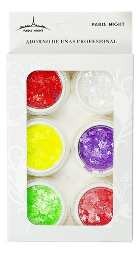 Decoración Glitter Cofeti Mariposa X6 Colores Paris Night 0