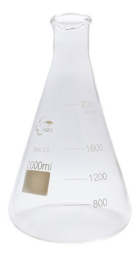 Erlenmeyer Vidrio  Hda  Boro 3.3 2000ml Importado 0