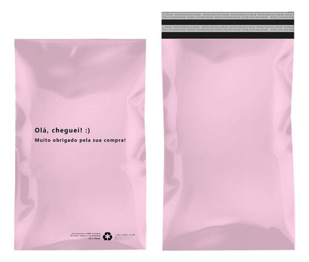 Kit 300 Envelope Envio Resistente Rosa Bebê 15x25cm 0