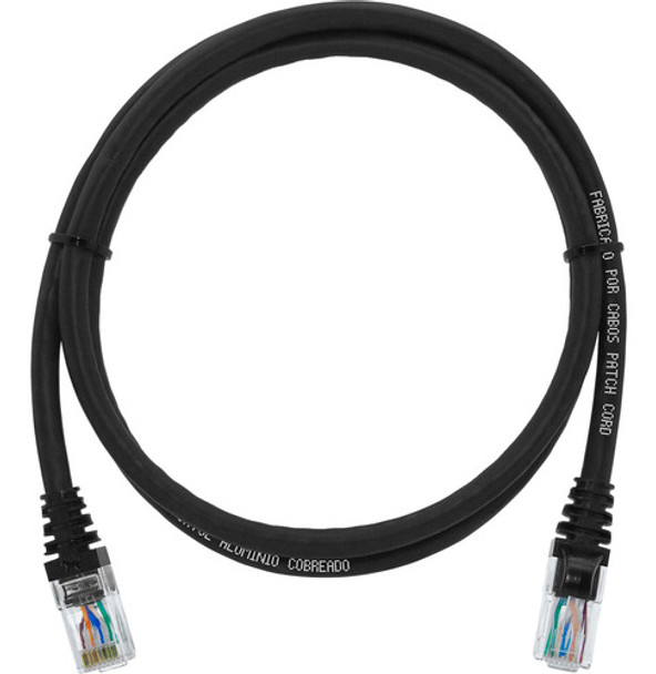 Kit 4 Patch Cord Cat5e Rj45 Preto 1 Metro 0