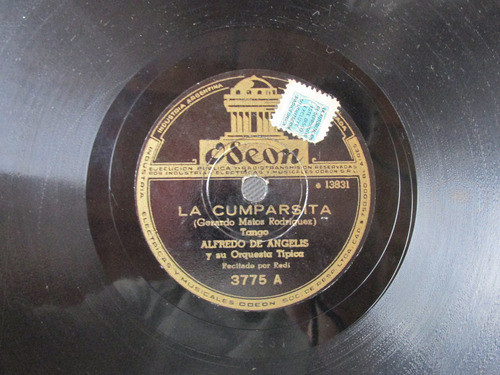 Antiguo Disco Pasta, Los Gaiteros De Compostela. Odeon 810 0