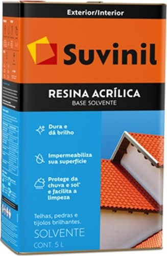 Resina Acrílica Base Solvente P/ Ladrillo Tejas Suvinil 5lt 0