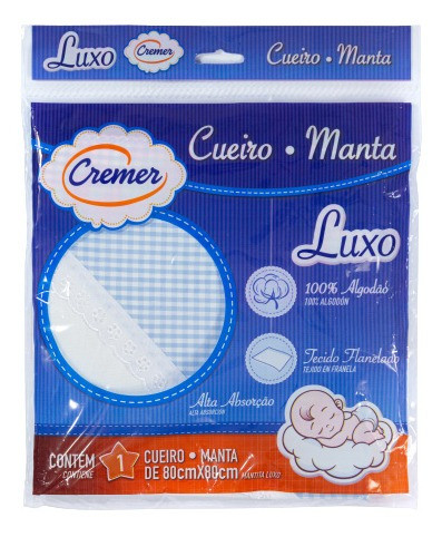 Cueiro Azul Claro Estampado Xadrez Luxo 0