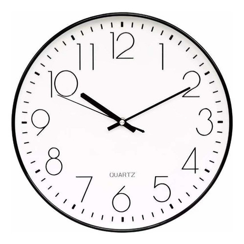 Reloj De Pared De Beesealy, Redondo, Silencioso, Funciona Co 0