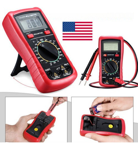 Voltímetro Digital Amperímetro Ohmímetro Multímetro Ac Dc Te 0