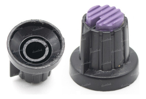 2 Perillas Potenciometro Violeta 18mm X 17mm Eje Estriado 0