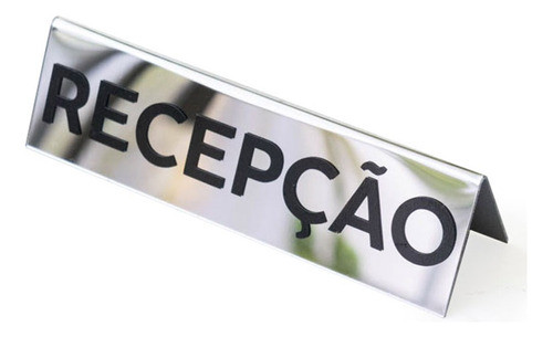 Prisma De Mesa Placa Para Recepção - Prata 0