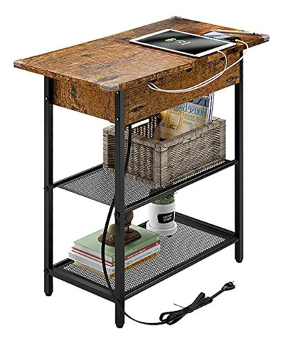 Mesa Auxiliar Para Sofá Con Puertos Usb Y Enchufes, Mesa Aux 0