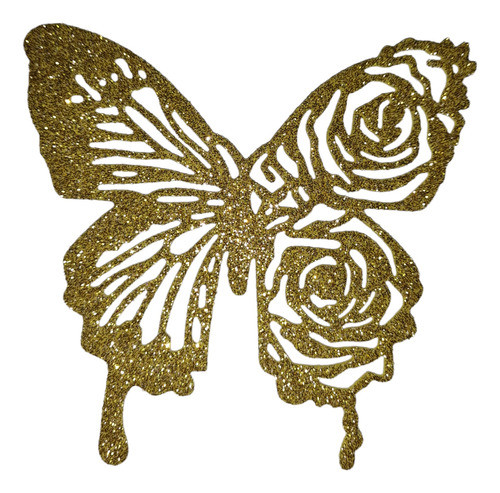 Mariposas Troqueladas Rococó - Goma Eva Glitter (20 U Total) 0