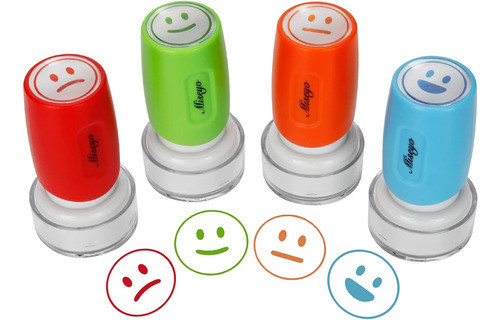 Conjunto De Sellos De 4 Colores Para Expresar Emociones 0