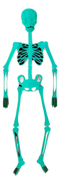 Esqueleto Articulado Fluo Fosforescente Chico Halloween 0
