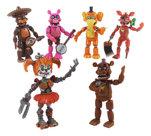 6pcs Brinquedos Fnaf Bear Pvc Boneca Brinquedo 0