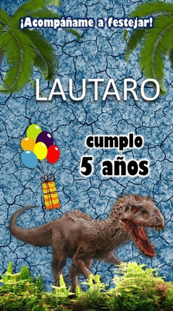 Video Tarjeta Invitación Digital - Dinosaurios 0