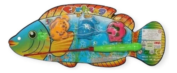 Juego De Pesca Infantil 4 Piezas Caña Y Peces Blister 0