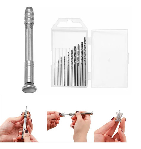 Taladro Manual Para Resina Epoxi Uv Con 10 Mechas 0