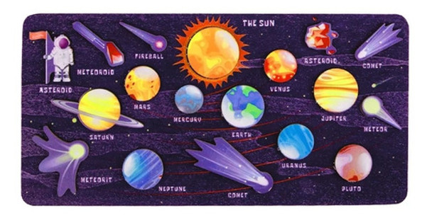 Puzzle En Madera Sistema Solar Planetas Montessori Ltf Shop 0