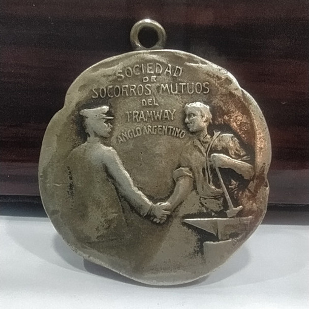 Antigua Medalla Sociedad Socorros Mutuos Tramway 0