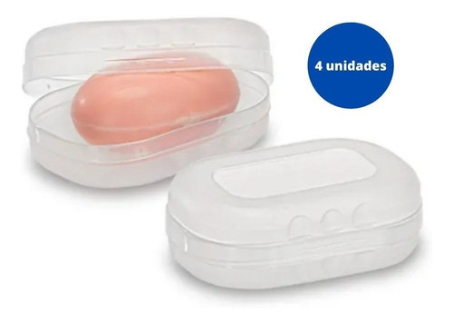 Kit 4pcs Saboneteira Porta Sabonete Viagem Banheiro Academia 0