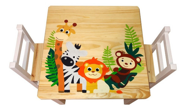 Juego De Mesa Y Silla Para Niños Diseño Animales 0