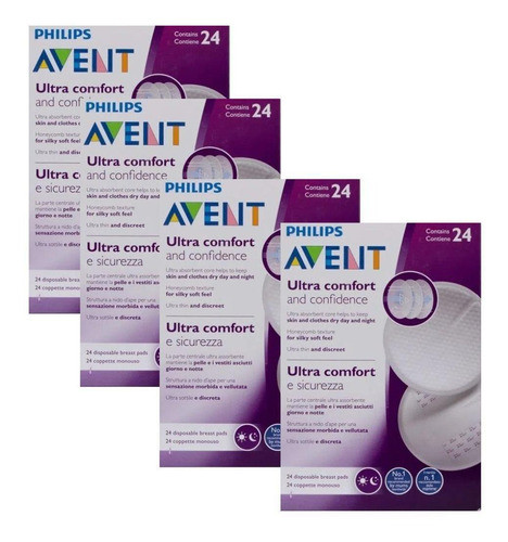 Philips Avent Absorvente Descartável Para Seios Kit 4 Caixas 96 Unidades 0