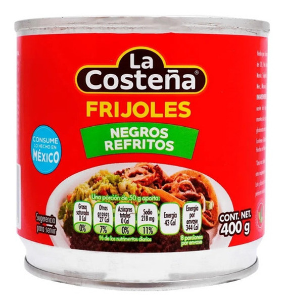 La Costeña Mexico Frijoles Negros Refritos Lata 400g ! 0