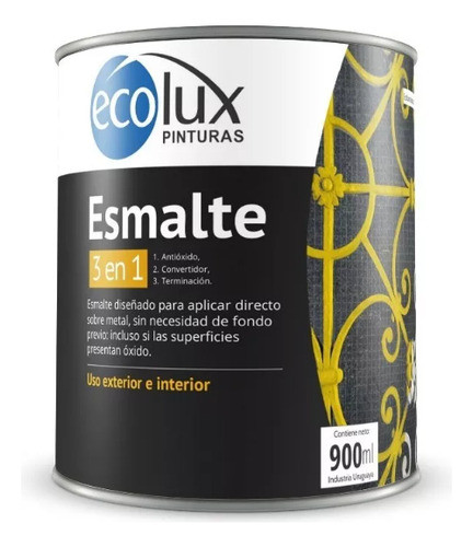 Esmalte Convertidor De Óxido 3 En 1 Ecolux 900 Ml Grafito 0