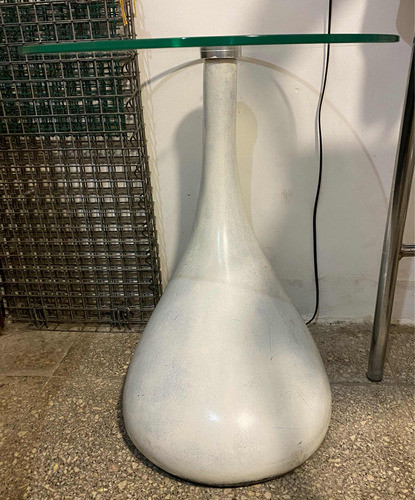 Mesa Arrime Redonda Vidrio Diseño Gota 0