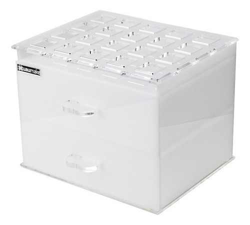 Organizador De Maquiagens Realce Em Acrílico Branco Perfeito 0