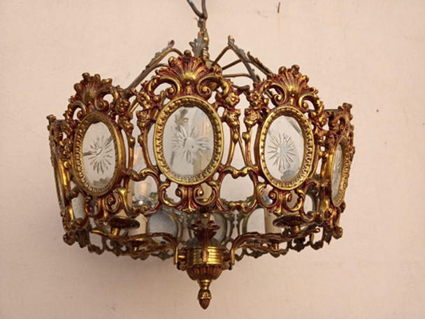 Araña Colgante Bronce Antigua 0