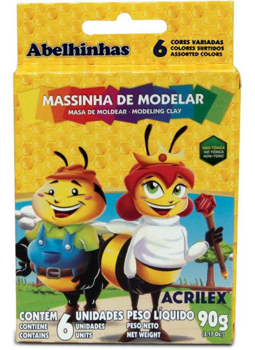 Massa Para Modelar Estojo C/06 Cores 90g 0