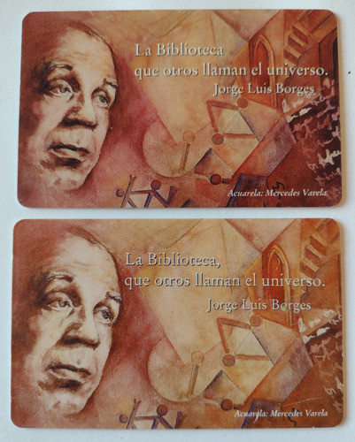 2 Tarjetas Homenaje A Jorge Luis Borges 0
