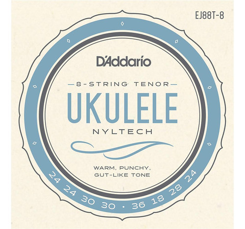 D'addario Ej88t-8 Nyltech Ukelele Cuerdas, Tenor De 8 Cuerda 0