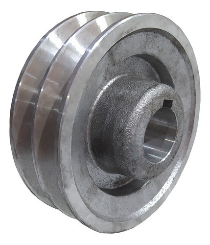 Polia 2 Canal A Chaveta Aluminio 120mm Motor Furo 3/4 19mm 0